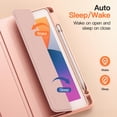 thumbnail image 5 of JETech Detachable Case for iPad 9/8/7 (10.2-Inch, 2021/2020/2019 Model, 9th/8th/7th Generation) with Pencil Holder, Removable Magnetic Cover Trifold Stand Clear Back, Auto Wake/Sleep (Rose Gold), 5 of 6