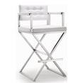 thumbnail image 1 of TOV Furniture Director Tabouret de Bar en Acier Inoxydable/tissu de 30 Pouces Blanc, 1 of 10
