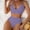 Purple, variant on Women Bathing Suits 2 Piece Sleeveless Curvy Woman Swimsuit with Built in Bra Wireless Tummy Control Push Up Solid Color V Neck Women's Bikini Swimsuits Summer Beach Accessories