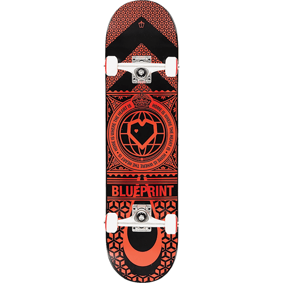 Blueprint Home Heart Complete Skateboard 8 Black/Red