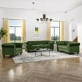 thumbnail image 6 of AmoDwell Tufted Velvet Sofa Couch for Living Room, Plush Rolled Arm 3-Seater Sofa Couch with Nailhead Trim and 2 Neck Roll Pillows, Small Apartment Chesterfield Sofa, 6 of 11