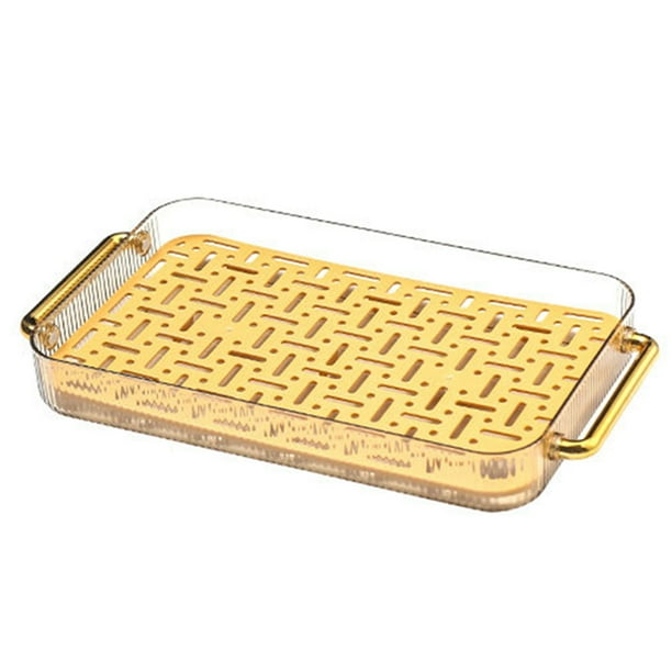 Drainage Tea Serving Tray,Double Layer Water Drainage Drainage Tea Tray Tea Tray Seamless