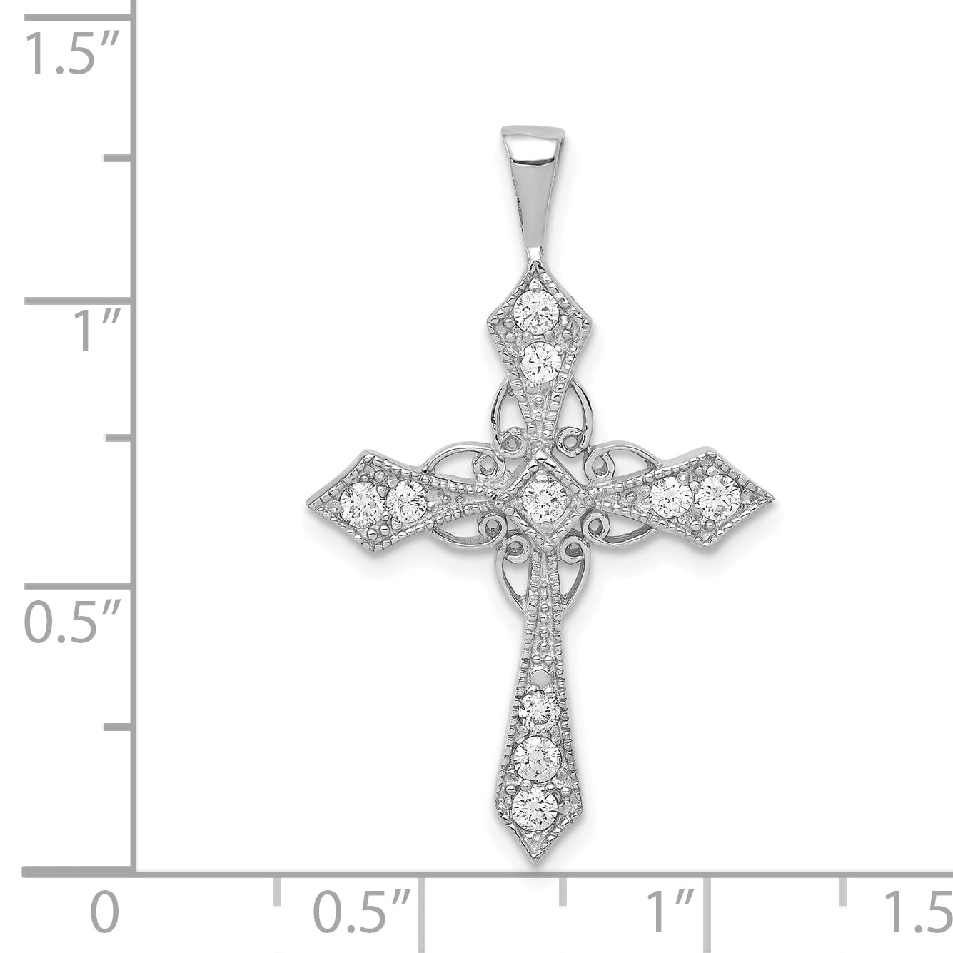 Goldia Sterling Silver CZ Passion Cross Charm 