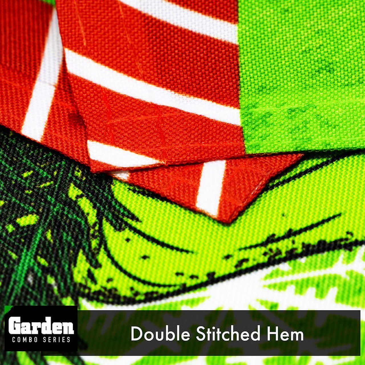 G128 2sets: 36"x16" Garden Yard Flag Stand Stake Black & 12"x18" Christmas Garden Flag Mittens Outside