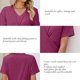 thumbnail image 3 of Blusa delgada con frente cruzado, blusa con frente cruzado de manga corta de color liso para mujer y niña, 3 of 7