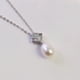 thumbnail image 2 of Collar de perlas de agua con gotas de perlas naturales, colgante geométrico en plata de ley 925, 2 of 3