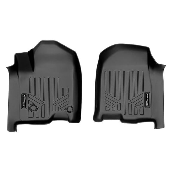 Smartliner SA0400 1st Row Floor Mats Liner for 2019-2021 Silverado 1500, Black