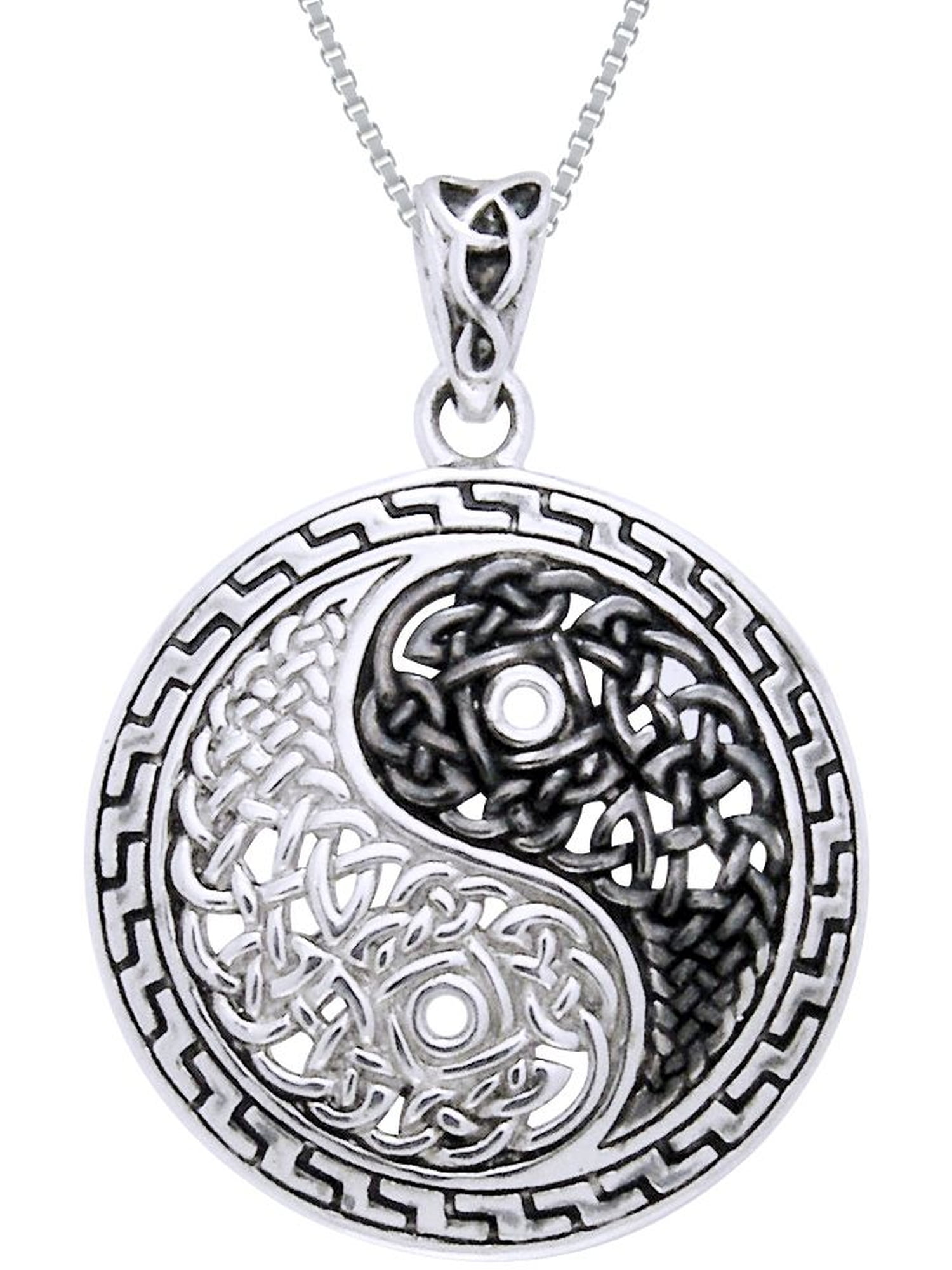Yin Yang .925 Sterling Silver Pendant by Peter Stone Jewelry