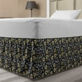 thumbnail image 1 of Leaves Bed Skirt, Simplistic Arrangement Greyscale Background Creative Country Style Foliage, Elastic Bedskirt Dust Ruffle Wrap Around for Bedding Decor, 4 Sizes, Grey Yellow Orange, by Ambesonne, 1 of 2