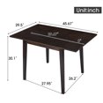 thumbnail image 6 of 29"- 45" Extendable Dining Table for 4, Folding Kitchen Table with Rubberwood Legs, Space-Saving Dinner Table for Living Room, Kitchen, Dining Room, Small Space (Only Table), 6 of 7
