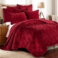 thumbnail image 4 of Birch Hill - Caserta Quilt - King Sham - Arabesque Medallion - Red Velvet - Quilt (36x20in.) - Reversible - Velvet, 4 of 4