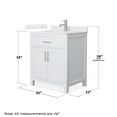thumbnail image 4 of Beckett 30" White Single Vanity & Giotto Quartz Top (1-Hole) & Nickel Trim, 4 of 5