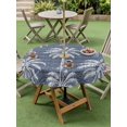 thumbnail image 4 of Outdoor Tablecloth with Umbrella Hole for Patio/Picnic/Party/Camping, Lake Blue Palm Tree Waterproof Table Cloth Round Cover Washable, Summer Botanical Tropical Tree (Dia 60"), 4 of 9