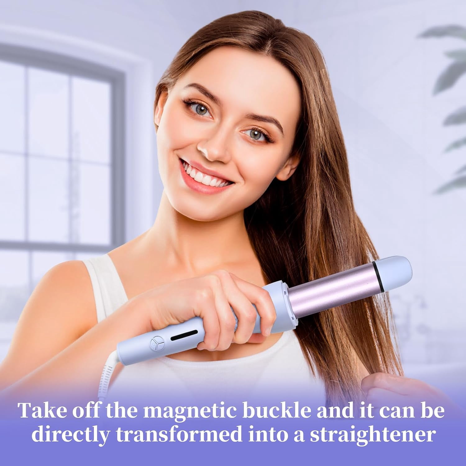 Automatic Hair Curler with 4 Temperature Settings, Auto-Rotating Ceramic Curling Iron with Anti-Tangle & Anti-Scald Design