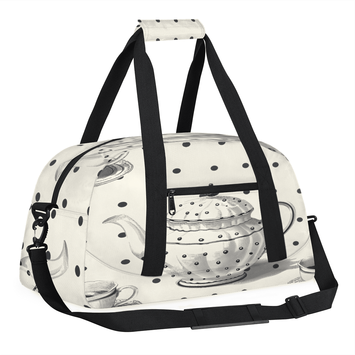 Herdesigns Vintage Sports Duffle Bag for Women & Men, Teapot Gym Bag Dance Bag Overnight Bag Carry On Weekender Travel Bag