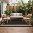 thumbnail image 7 of DEORAB 6'x9' Outdoor Rugs Waterproof Patio Reversible Plastic Geometric Carpet Camping Outside Mat,Black & Brown, 7 of 7