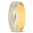 thumbnail image 2 of Alliance de Mariage pour Homme de 6 mm à Double Rangée en Or 14 K Bicolore Mat et Poli Jaune et Blanc, 2 of 5