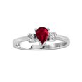 thumbnail image 1 of 0.49 CTTW Diamond & Pear Shaped Natural Heated Ruby Ring Set, 14K Gold - Size 9, 1 of 1