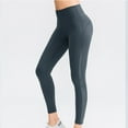 thumbnail image 3 of SWSMCLT Women's High waisted Yoga Legging Workout Pant Pants Slimming Slim Fit Seamless Tummy Control Stretch Running Athletic Buttery Soft Tight Grey 4, 3 of 4