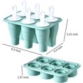 thumbnail image 2 of Moldes plegables para paletas, 6 piezas de moldes de cubitos de hielo de silicona reutilizables sin BPA, fabricación de cubitos de hielo de fácil liberación, bandejas de cubitos de hielo de doble func, 2 of 5