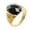 Black, variant on Unisex Stainless Steel Vintage Simple Oval White Agate Gemstone Flower Pattern Carved Signet Ring Princess Cut Promise Wedding Band Size 12