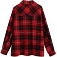 thumbnail image 2 of Chaqueta de manga corta para mujer, estilo vintage, con botones, mezcla de lana, a cuadros, para camisa Negro/Rojo XS Negro/Rojo XS Xishao ropa, 2 of 2