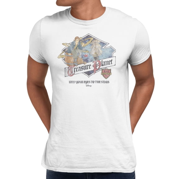 Disney Treasure Planet Eyes to the Stars Men's T Shirt (White, S-XXXL)