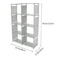 thumbnail image 2 of OULII Bookshelves for Kids Grey Metal Hollow Design Strong Load Bearing for School 1Set, 2 of 6
