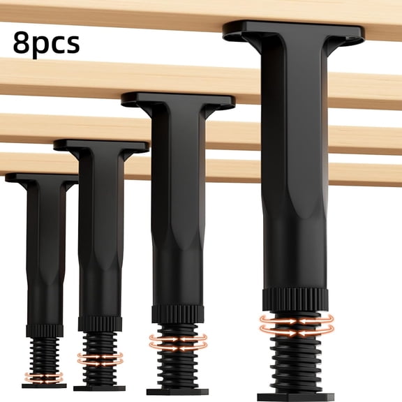 8 Pack Adjustable Furniture Support Legs, 8-14.8 Inch Heavy Duty Bed Frame Center Slats Support, Replacement Support Feet for Sofa, Dresser, Chair, Table and Shelf