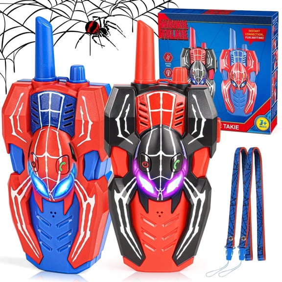 Huge Wave Walkie 2 packs Talkies for Kids, Spider Walkie Talkies Toys Gift for Boys, Two Way Radios, Indoor Outdoor Birthday Gifts for Kids Ages 3-10