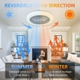 thumbnail image 3 of Jopath 18" Ceiling Fan with RGB Light Remote, Smart LED Ceiling Fans with Remote/App Control, Modern Low Profile Dimmable Light Ceiling Fan for Bedroom Living Room White, 3 of 9