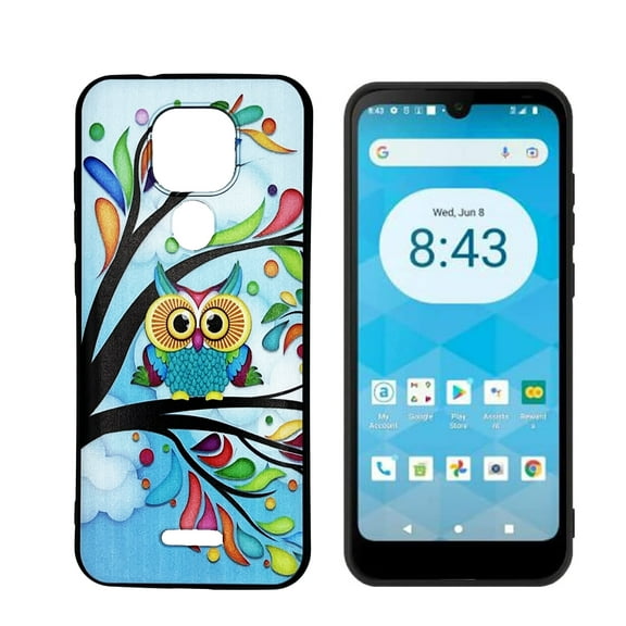 For Ans Artia ACK2326 TPU 1-Piece Flexible Skin Cover Cell Phone Case   Tempered Glass - TPU Owl