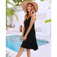 thumbnail image 3 of Vestido de verano ETCYY NEW con columpio escalonado para cubrir la playa, negro, 3 of 5