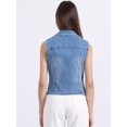 thumbnail image 3 of DARING DIVA Women's Denim Vest Sleeveless Jean Jacket Tops Button Down Waistcoat XL Blue, 3 of 6