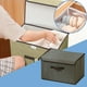 thumbnail image 3 of Caja de almacenamiento de tela plegable de gran tamaño con tapa, ideal para guardar ropa y textiles del hogar, 3 of 8