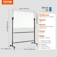 thumbnail image 5 of KFFKFF 48 x 32 inch Rolling Magnetic Whiteboard Double-sided Mobile Whiteboard, 5 of 9