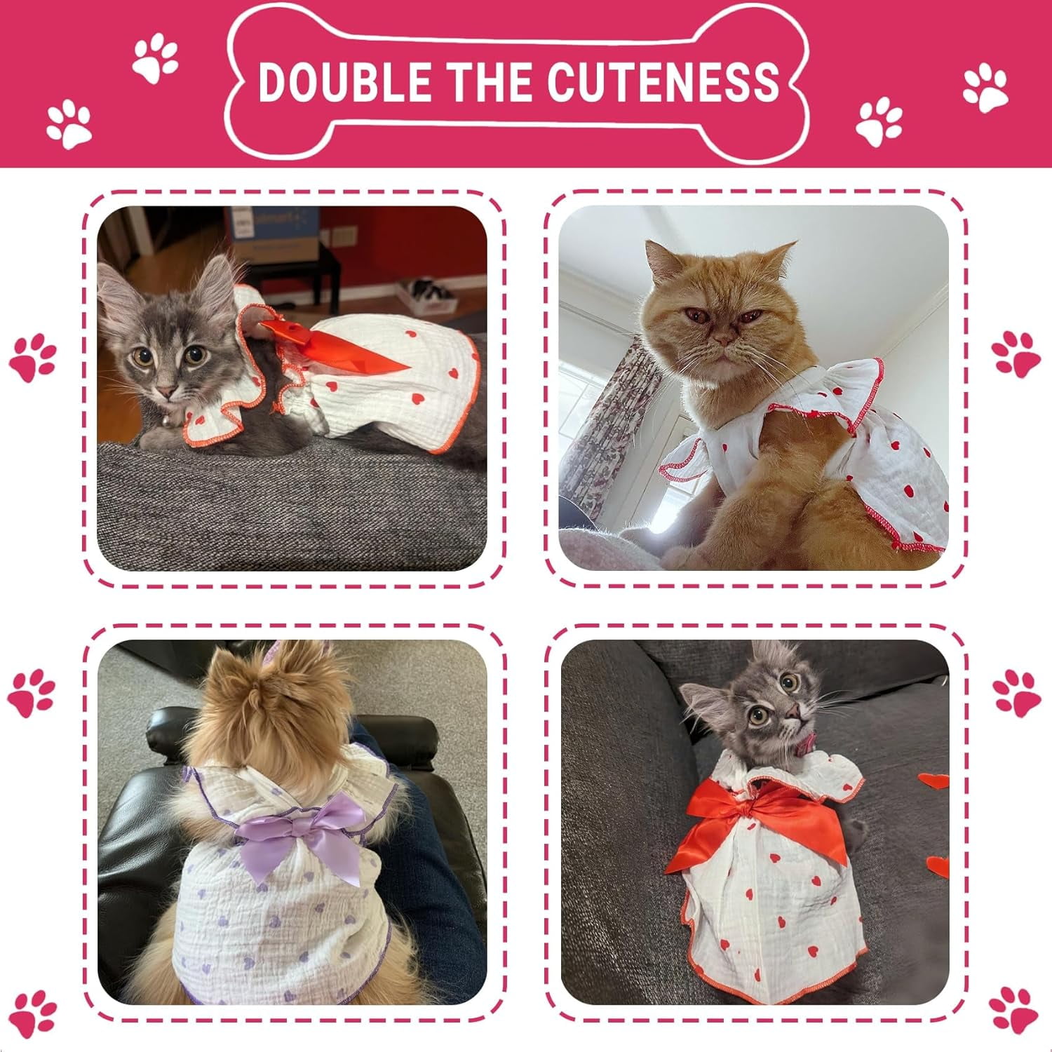 XiHAMA Dog Dresses, Fashion Pet Dog Clothes, Striped Mesh Puppy Dogs Princess Dresses