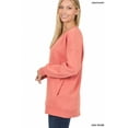 thumbnail image 3 of Zenana Women & Plus Basic Relaxed Long Sleeve V-Neck Sweatshirts w/Side Pockets, 3 of 3