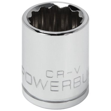 Powerbuilt 3/8 Inch Drive 22mm 12-Point Shallow Socket – Chrome Vanadium Steel – 641221