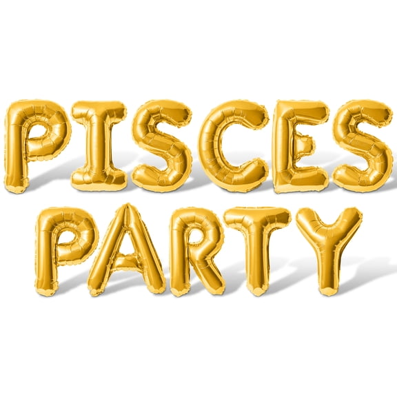 Letter Balloons - PISCES PARTY 16" Inch Alphabet Letters Foil Mylar Balloon Pisces Birthday Party Banner (Gold)