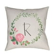thumbnail image 1 of Surya Initials II In Flower Wreath Outdoor Pillow, 1 of 2