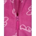 thumbnail image 3 of Barbie Little Girls' Fleece Zip-Up Jacket Two Tone Pink, 3 of 6