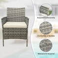 thumbnail image 4 of IdealHouse 3 Piece Patio Furniture Set, Rattan Outdoor Furniture with 2 Chairs & Coffee Table, Modern Outdoor Seating Conversation Bistro Set for Garden Backyard Porch (Grey and Beige), 4 of 8