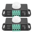 thumbnail image 1 of Interruptor con sensor de movimiento, sensor PIR LED de 12 V y 24 V para tiras de luces LED flexibles, paquete de 2, color negro, 1 of 5