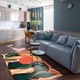 thumbnail image 2 of Colorful Painting Art Area Rug, Abstract Leaf Green Carpet, Doormat Fine Fluff, Easy To Clean, Suitable For Living Room Study Bedroom Bathroom Balcony Porch 1x2ft, 2 of 6