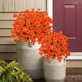 thumbnail image 4 of Árboles artificiales en maceta con flores naranjas multicolores, decoración de jardín exterior de 51 cm, plantas de interior de plástico sin mantenimiento para decoración de patio y hogar., 4 of 6