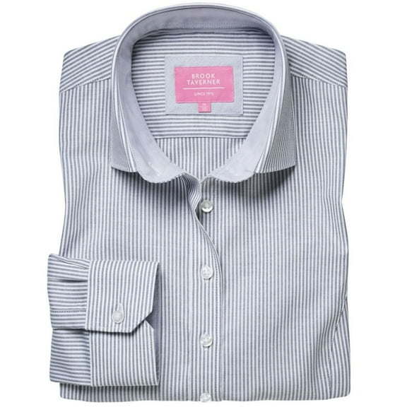 Brook Taverner Womens Mirabel Striped Oxford Stretch Shirt
