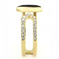 thumbnail image 5 of IP Gold(Ion Plating) Stainless Steel Ring with Top Grade Crystal in Jet for Women Jet Stone Color Style TK3591 Size 7, 5 of 6