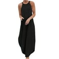 thumbnail image 1 of Birdeem Robe Décontractée Sans Manches en Coton et Lin pour Femmes, Col Rond, Imprimée, 1 of 7