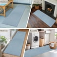 thumbnail image 6 of Vintage Sky Blue Large Area Rugs for Bedroom Living Room, Soft Non Slip Carpet Bedside Rug, Farmhouse Retro Solid Color Linen Texture Rectangular Floor Cover Kitchen Accent Rug 2'x6' for Office, 6 of 9